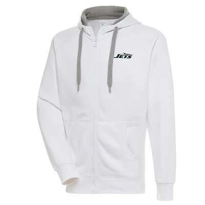 Sweat à capuche zippé Victory des New York Jets pour homme, blanc, Antigua