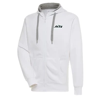 Sweat à capuche zippé Victory des New York Jets pour homme, blanc, Antigua