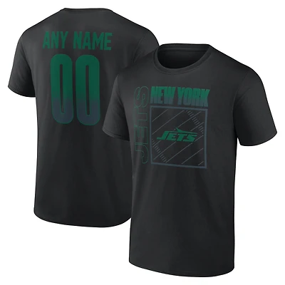 T-shirt noir pour homme New York Jets Home Field Pop personnalisé avec nom et numéro