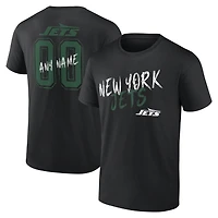 Men's  Black New York Jets Hustle Personalized Name & Number T-Shirt
