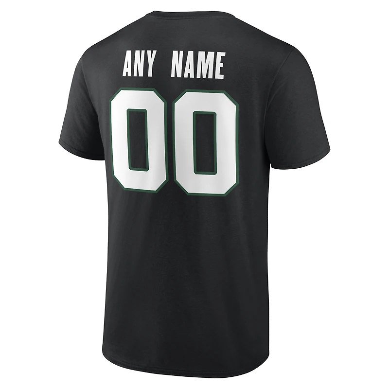 Men's Black New York Jets Team Authentic Personalized Name & Number T-Shirt