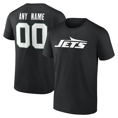Men's Black New York Jets Team Authentic Personalized Name & Number T-Shirt