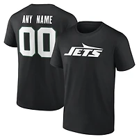 Men's Black New York Jets Team Authentic Personalized Name & Number T-Shirt