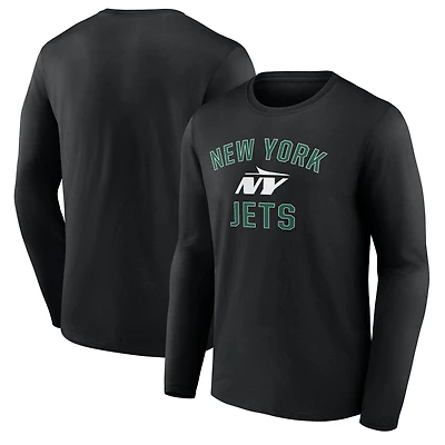 Men's Black New York Jets Victory Arch Secondary Long Sleeve T-Shirt