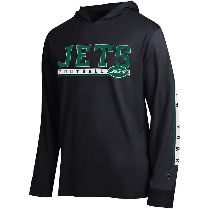 Men's Champion Black New York Jets All Star Hooded T-Shirt