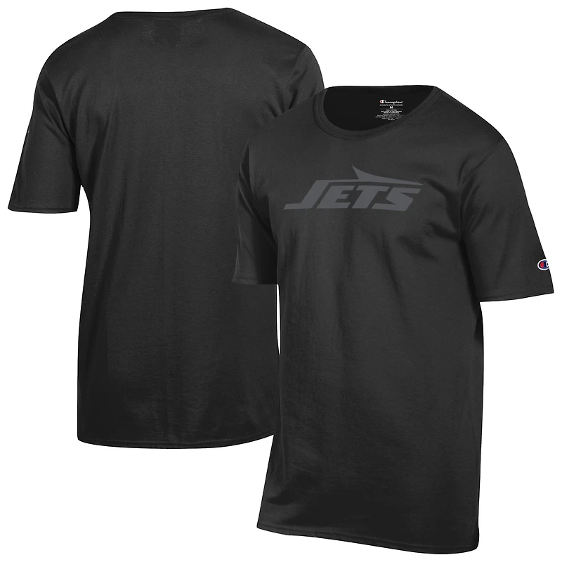 Men's Champion Black New York Jets Tonal Logo T-Shirt