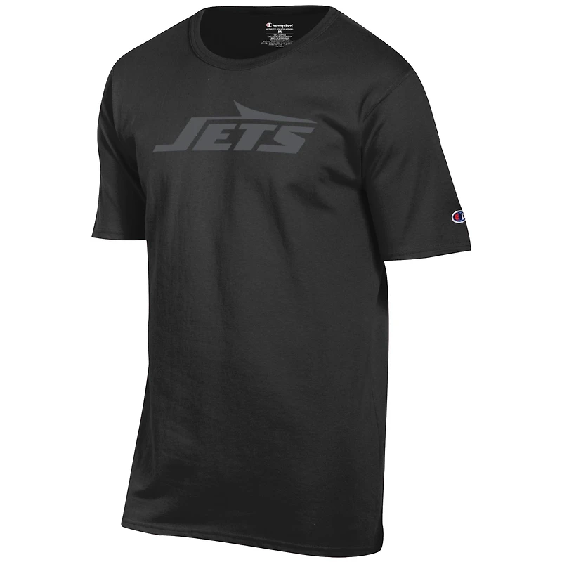 Men's Champion Black New York Jets Tonal Logo T-Shirt