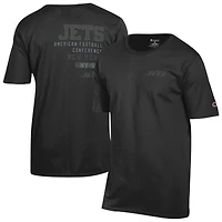 T-shirt Champion noir avec logo ton sur des New York Jets pour homme