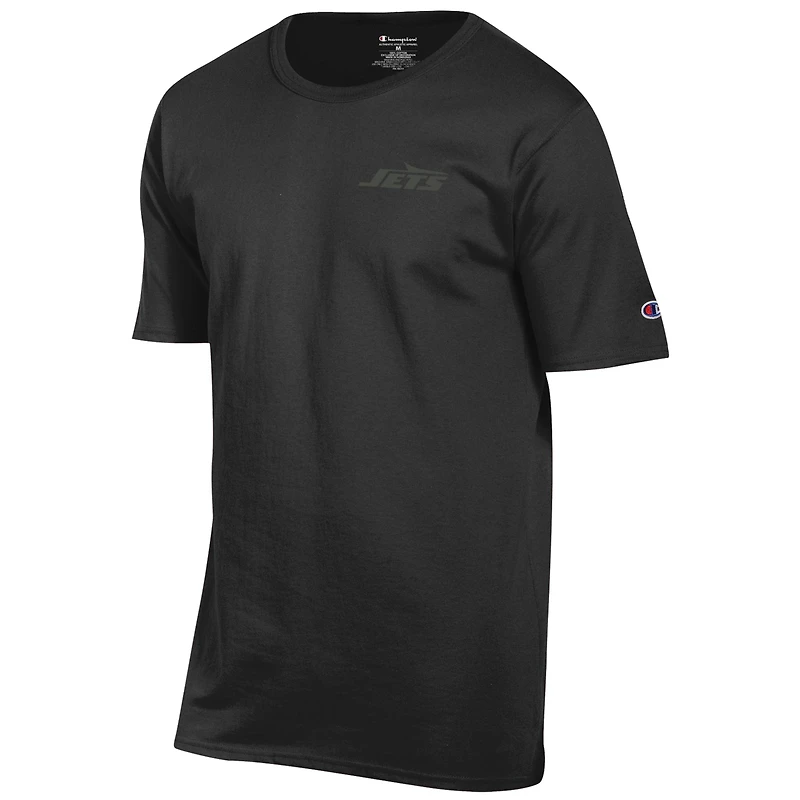 T-shirt Champion noir avec logo ton sur des New York Jets pour homme