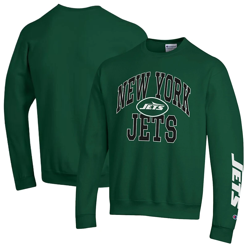 Men's Champion  Green New York Jets Powerblend Fleece Sweatshirt