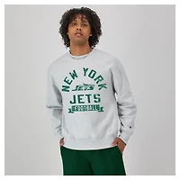 Men's Champion  Heather Gray New York Jets Reverse Weave Fleece Pullover Sweatshirt