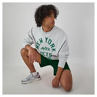 Men's Champion  Heather Gray New York Jets Reverse Weave Fleece Pullover Sweatshirt