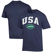 T-shirt Champion bleu marine New York Jets pour homme, style américain