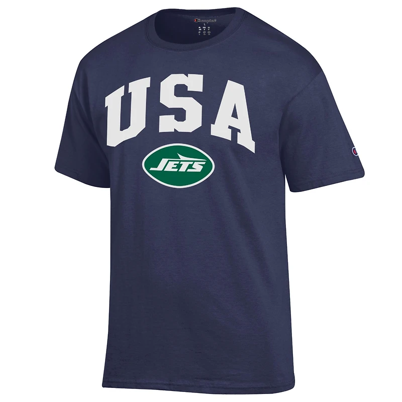 Men's Champion Navy New York Jets Americana T-Shirt