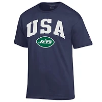 Men's Champion Navy New York Jets Americana T-Shirt