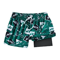 Men's Chubbies Green New York Jets Game Day Fit Classic Lined Swim Trunks
