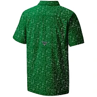 Men's Columbia PFG Green New York Jets Super Slack Tide Omni-Wick Button-Up Shirt