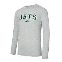 Men's Concepts Sport Green/Heather Gray New York Jets Regulate Long Sleeve T-Shirt and Plaid Pant Set
