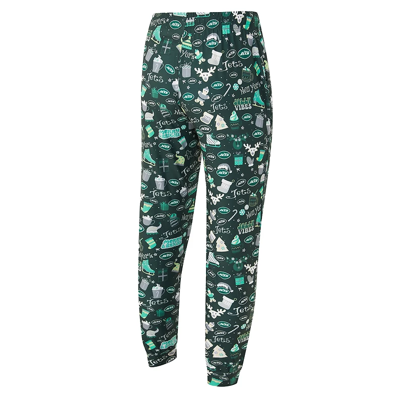 Ensemble haut à manches longues et pantalon marron New York Jets Sport Green pour homme