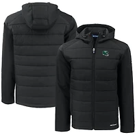 Men's Cutter & Buck  Black New York Jets Helmet Big Tall Evoke Hybrid Eco Softshell Recycled Full-Zip Jacket