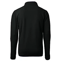 Men's Cutter & Buck  Black New York Jets Helmet Cascade Eco Sherpa Fleece Quarter-Zip Pullover Jacket