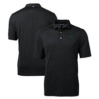 Men's Cutter & Buck Black New York Jets Primary Logo Virtue Eco Pique Tile Print Recycled Polo