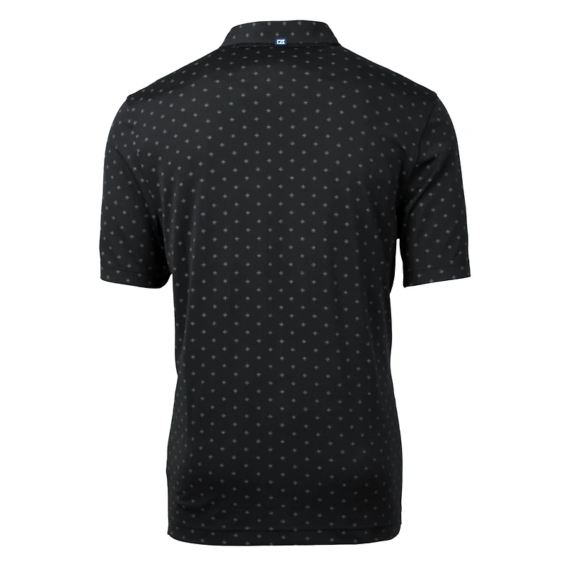 Men's Cutter & Buck Black New York Jets Primary Logo Virtue Eco Pique Tile Print Recycled Polo