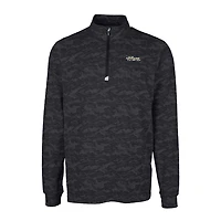 Pull-over Cutter & Buck pour homme, noir, logo rétro des New York Jets, grande taille, imprimé camouflage Traverse, fermeture éclair 1/4 extensible