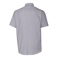 Men's Cutter & Buck  Charcoal New York Jets Helmet Short Sleeve Stretch Oxford Button-Down Shirt