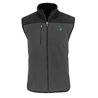 Men's Cutter & Buck Gray New York Jets Helmet Cascade Eco Sherpa Fleece Full-Zip Vest