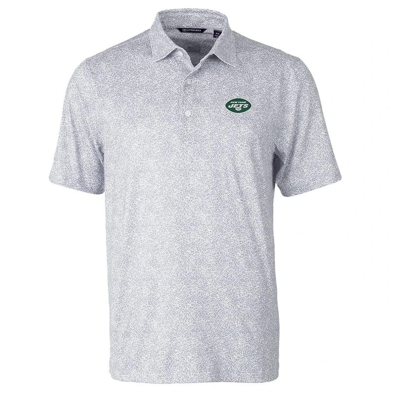 Polo extensible gris à imprimé Pike Constellation des New York Jets pour homme, Cutter & Buck