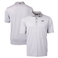 Polo recyclé à micro-rayures et logo principal Virtue Eco Pique pour homme, gris Cutter & Buck, des New York Jets