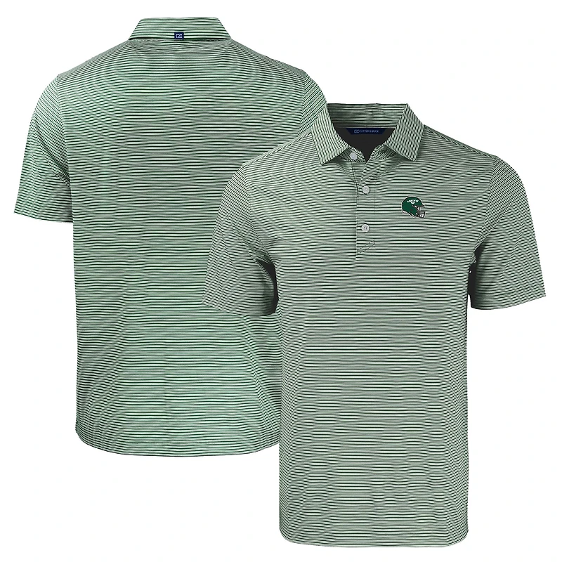 Polo recyclé extensible à double bande Forge Eco pour homme, vert/blanc, Cutter & Buck, New York Jets Helmet
