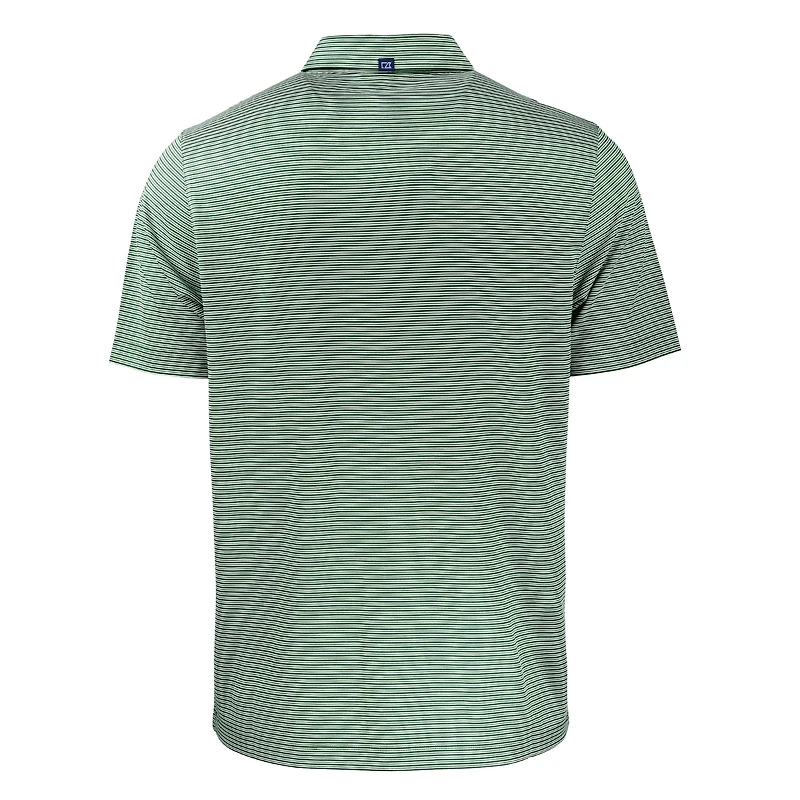Polo recyclé extensible à double bande Forge Eco pour homme, vert/blanc, Cutter & Buck, New York Jets Helmet