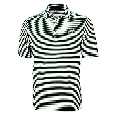 Polo recyclé à rayures écologiques Virtue Green New York Jets pour homme, Cutter & Buck