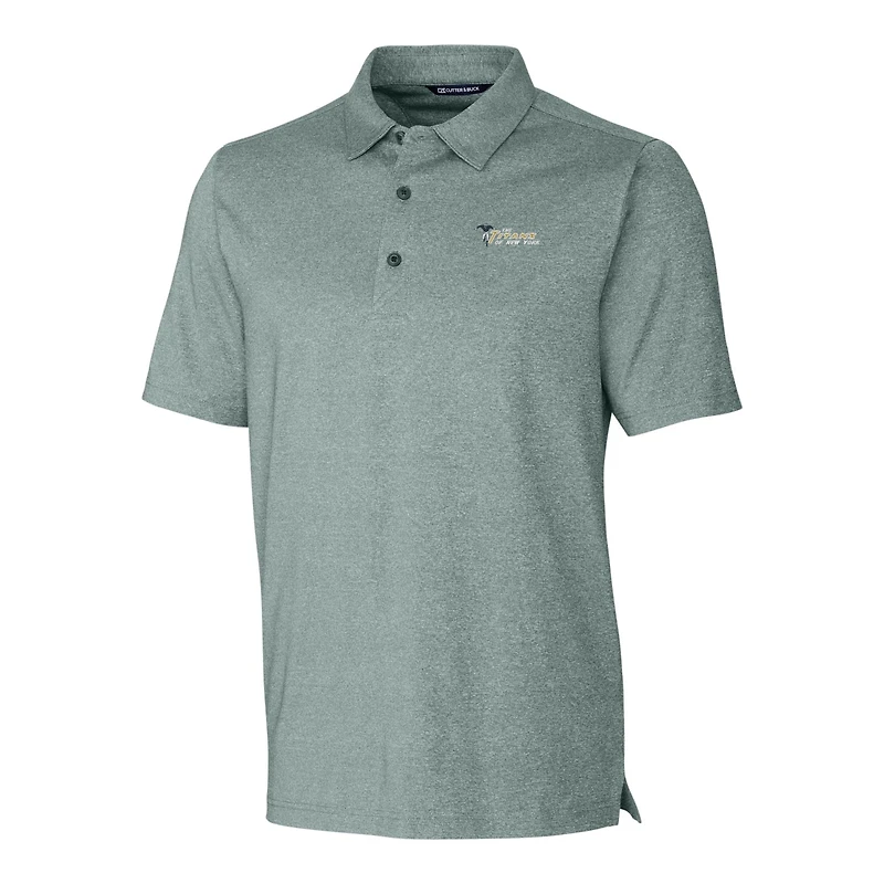 Polo extensible chiné vert Cutter & Buck pour homme avec logo rétro des New York Jets