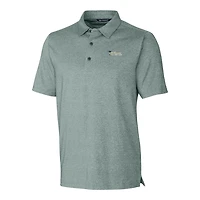 Polo extensible chiné vert Cutter & Buck pour homme avec logo rétro des New York Jets