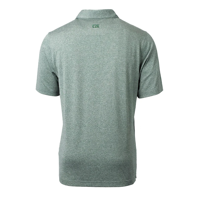 Polo extensible chiné vert Cutter & Buck pour homme avec logo rétro des New York Jets