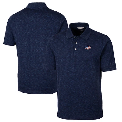 Polo tri-blend teinté espacement Americana Advantage pour homme, bleu marine chiné, Cutter & Buck, des New York Jets