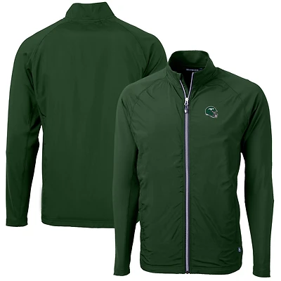 Men's Cutter & Buck  Hunter Green New York Jets Helmet Adapt Eco Knit Hybrid Recycled Full-Zip Jacket