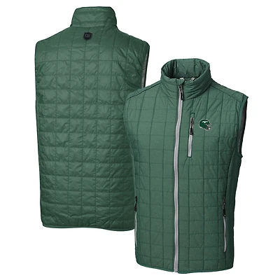 Men's Cutter & Buck Hunter Green New York Jets Helmet Rainier PrimaLoft Eco Insulated Full-Zip Puffer Vest