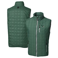 Men's Cutter & Buck  Hunter Green New York Jets Helmet Rainier PrimaLoft Eco Insulated Full-Zip Puffer Vest
