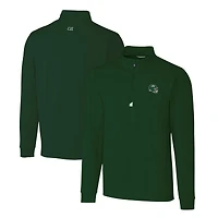 Men's Cutter & Buck Hunter Green New York Jets Helmet Traverse Stretch Quarter-Zip Top