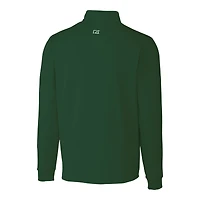 Men's Cutter & Buck Hunter Green New York Jets Helmet Traverse Stretch Quarter-Zip Top