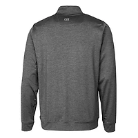 Men's Cutter & Buck Steel New York Jets Stealth Heathered Throwback Logo Quarter-Zip Pullover Top