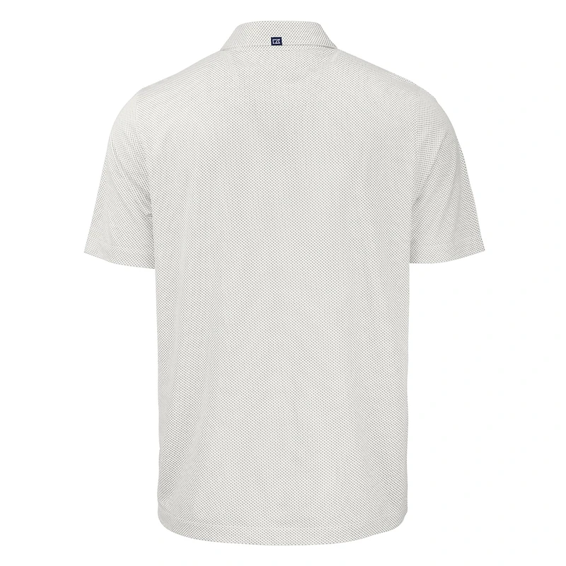 Polo extensible recyclé à imprimé Pike Eco Symmetry pour homme, blanc, Cutter & Buck, des New York Jets