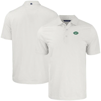 Polo extensible recyclé à imprimé Pike Eco Symmetry pour homme, blanc, Cutter & Buck, des New York Jets