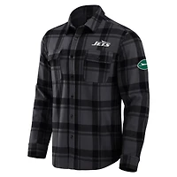 Chemise boutonnée décontractée à carreaux tri-blend pour homme, collection Darius Rucker par Fanatics, noire
