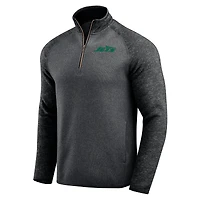 Men's Darius Rucker Collection by Fanatics Black New York Jets Tonal Raglan Quarter-Zip Top