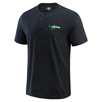 Men's Darius Rucker Collection by Fanatics Black New York Jets Washed Henley T-Shirt